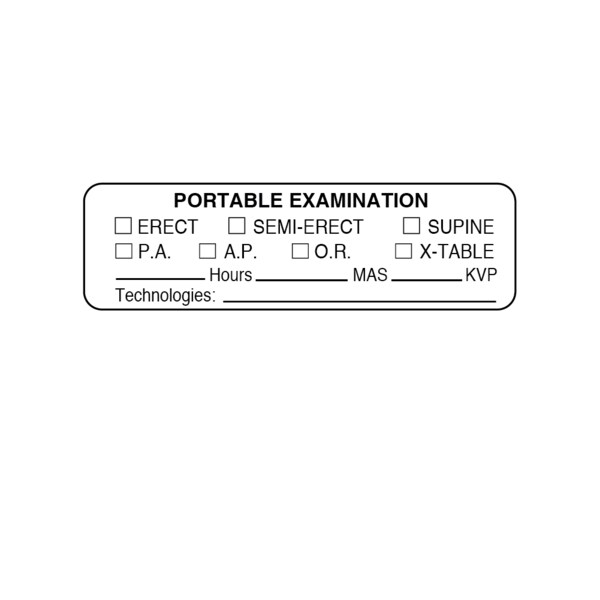 Nevs Portable Exam Labels - Examination Erect Semi-Erect Supine 7/8" x 3" X-12296 - main